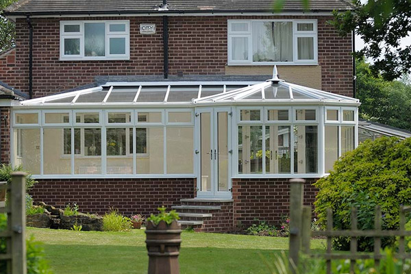 White P-Shaped Conservatory